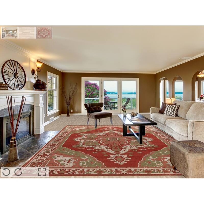 Heriz Serapi Turkish Oriental Traditional Wool Area Rug Hand-knotted - 9'9" x 13'0"