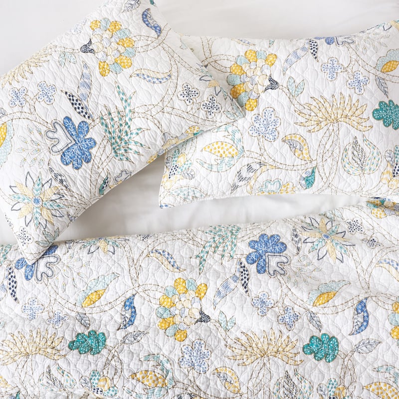 Brie Lagoon 1-Piece Cotton Queen Quilt