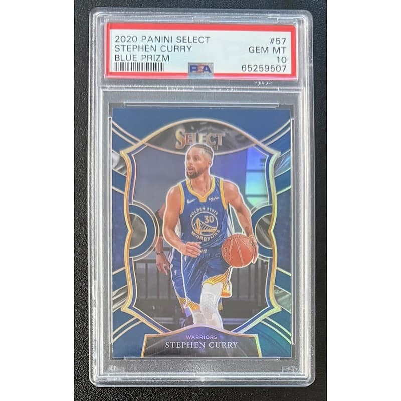 Stephen Curry 2020 Panini Select Blue Prizm Basketball Card #57 Graded PSA 10 - 8' x 11'