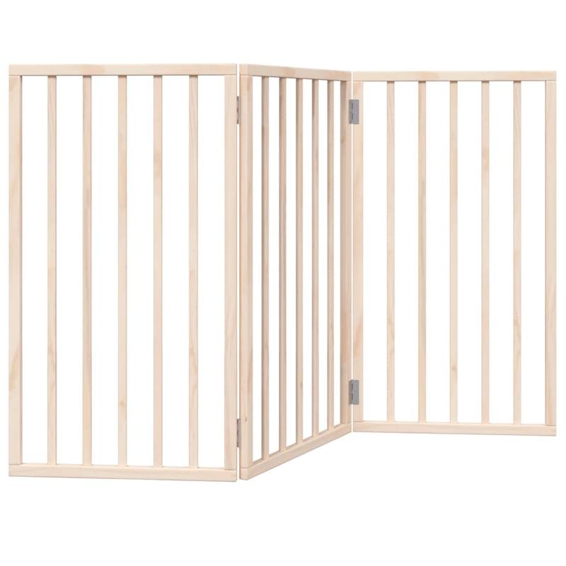 vidaXL Dog Gate Foldable Poplar Wood