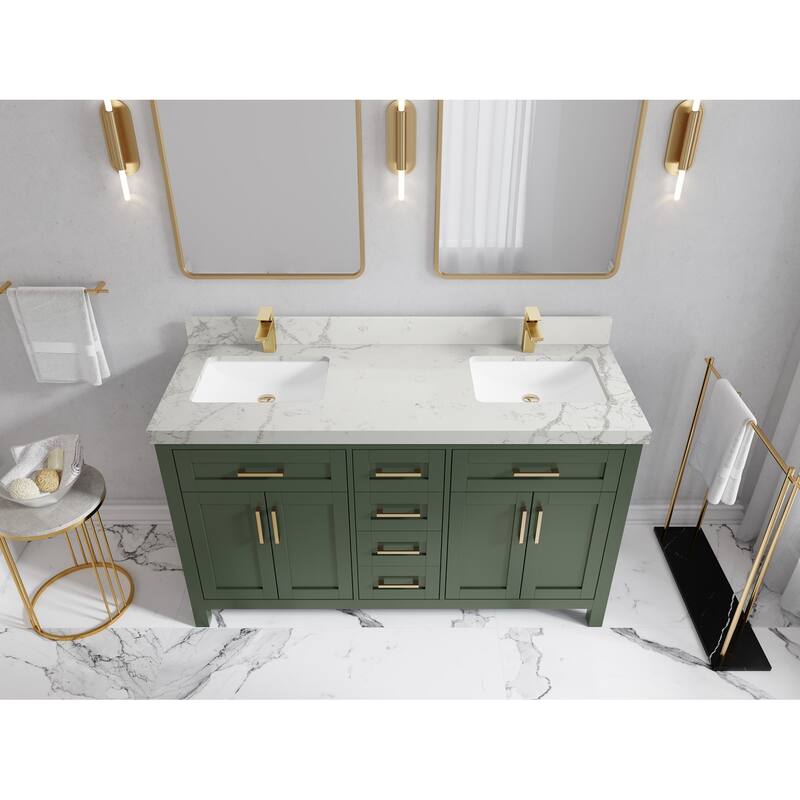 Willow Collections 60 in. W x 22 in. D Cambridge Double Sink Bathroom Vanity with Countertop