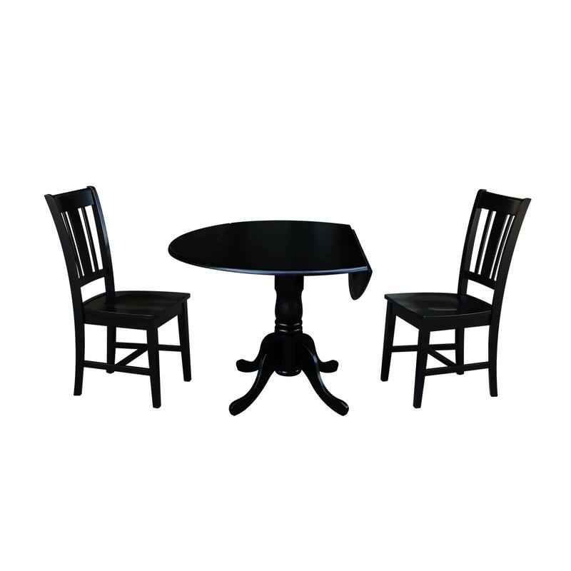 42" Dual Drop Leaf Table With 2 San Remo Chairs