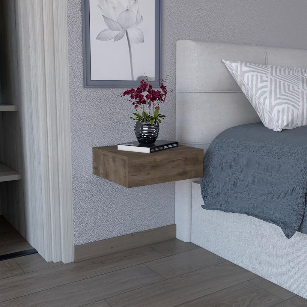 Milano Modern Floating Bedroom Nightstand with Storage Drawer