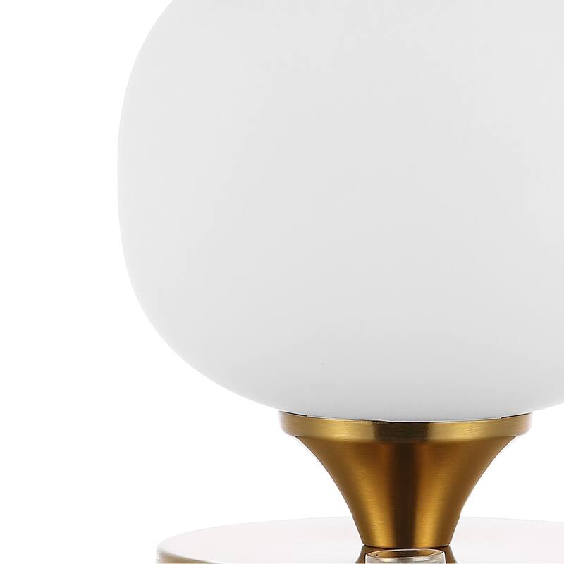 Zoe 6.13" Bohemian Farmhouse Iron Wireless Rechargeable Integrated LED Table Lamp, Oil Rubbed Bronze/White by JONATHAN Y