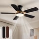 preview thumbnail 1 of 19, Industrial Smart LED Flush Mount Ceiling Fan with Dual Blade Finishes 52''