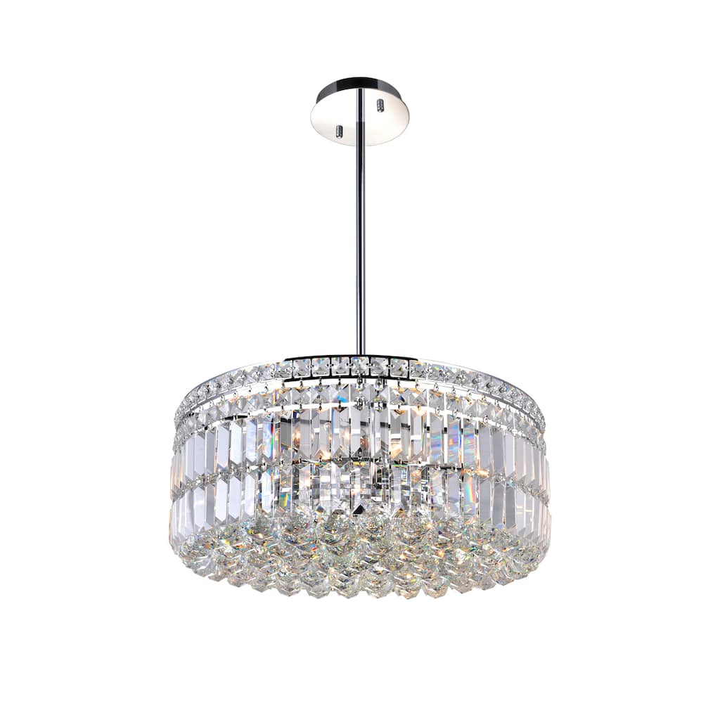 Colosseum 8 Light 20in Chrome Down Chandelier with Crystals