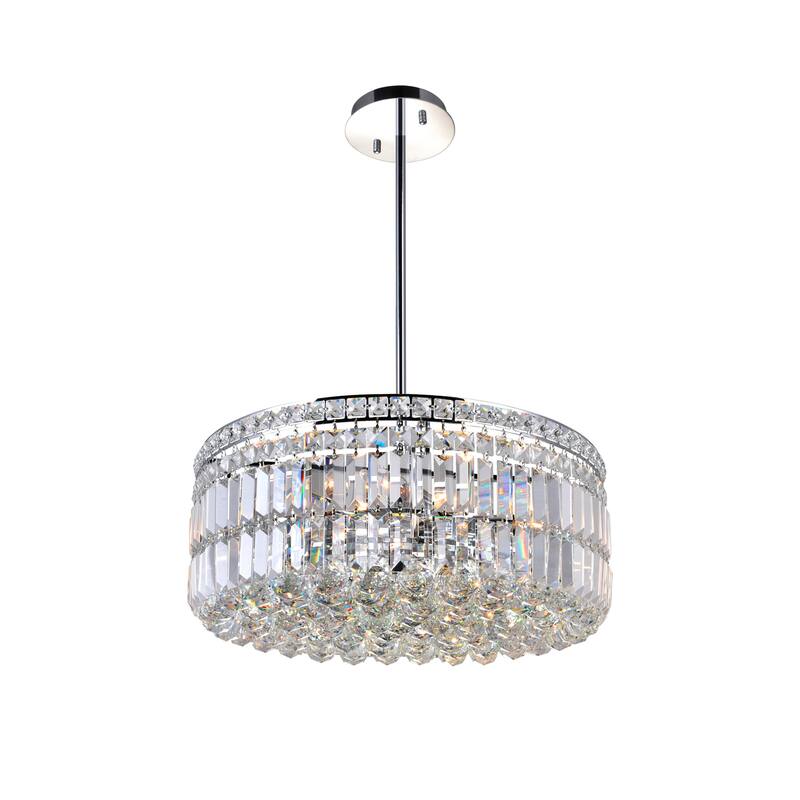 Colosseum 8 Light 20in Chrome Down Chandelier with Crystals - Chrome