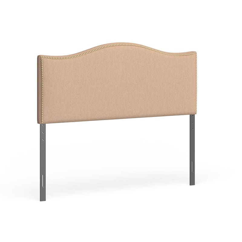 Curl Queen Nailhead Upholstered Headboard