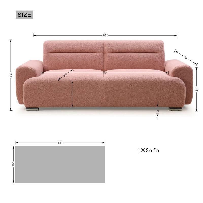 Modern 3 seater Teddy Convertible Living Room Sofa