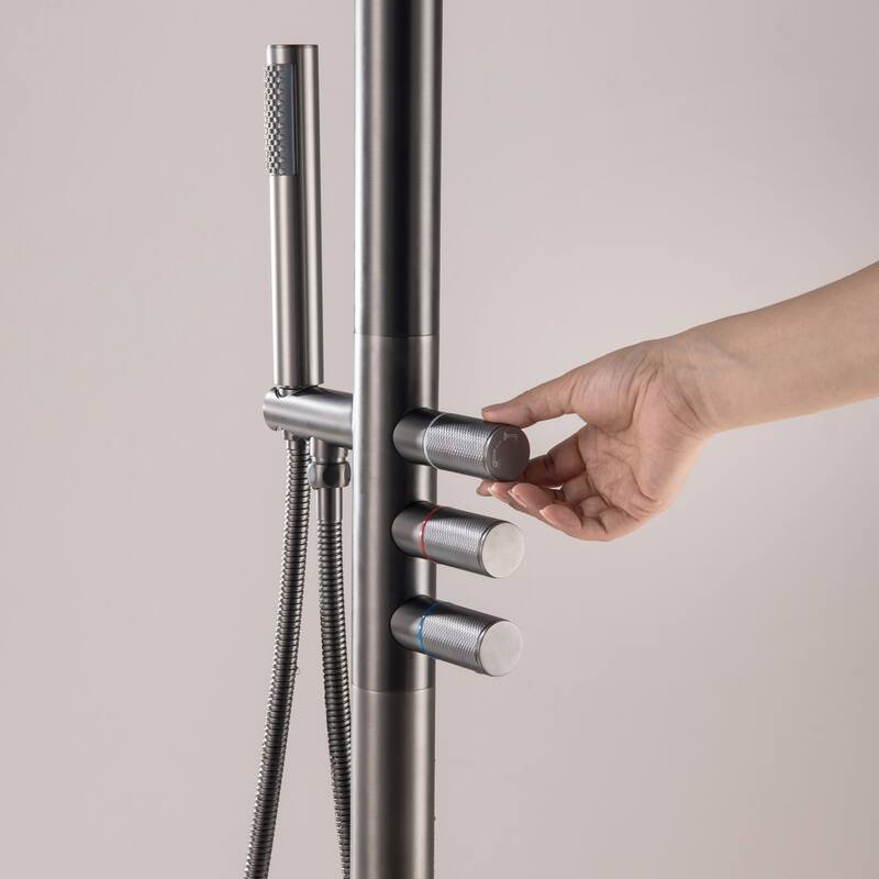 Modland 91''H Freestanding Outdoor Shower Rainfall with Handheld Shower