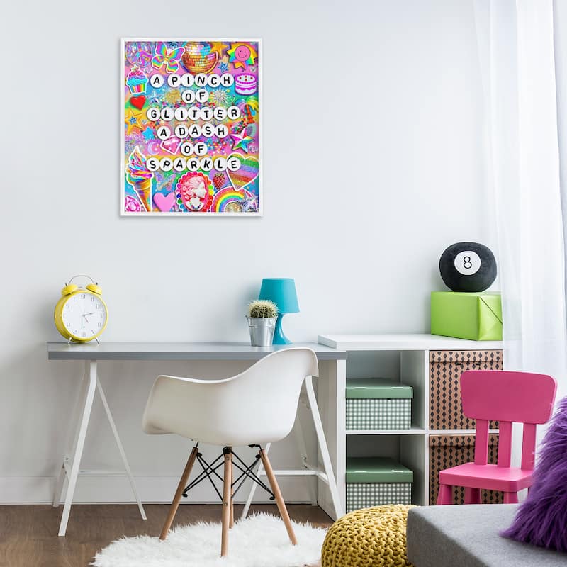 Stupell Pinch Of Glitter & Sparkle Framed Giclee Art Design By Jess Stempel