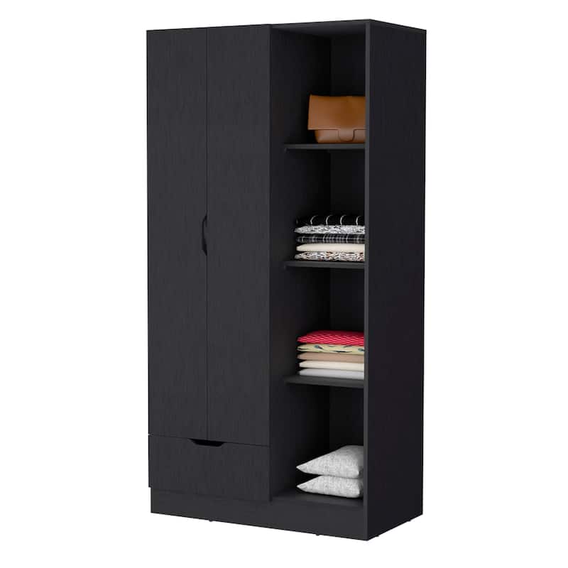 2-Door Armoire with Open Compartment