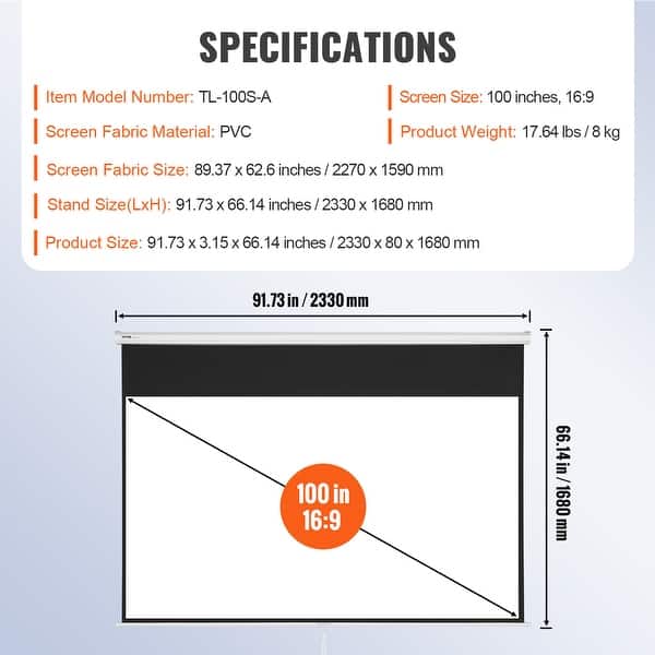 dimension image slide 1 of 2, VEVOR Inflatable Movie Screen for Outdoor Parties Backyard Movie Night