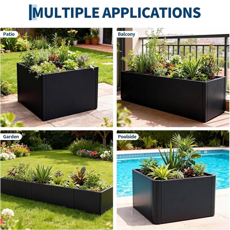 67" Modern Raised Garden Bed Planter, Ideal for Yard, Patio, No Base - N/A