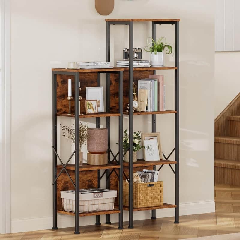 5 Tier Tall Bookshelf - 14.9"D x 10.6"W x 55.1"H