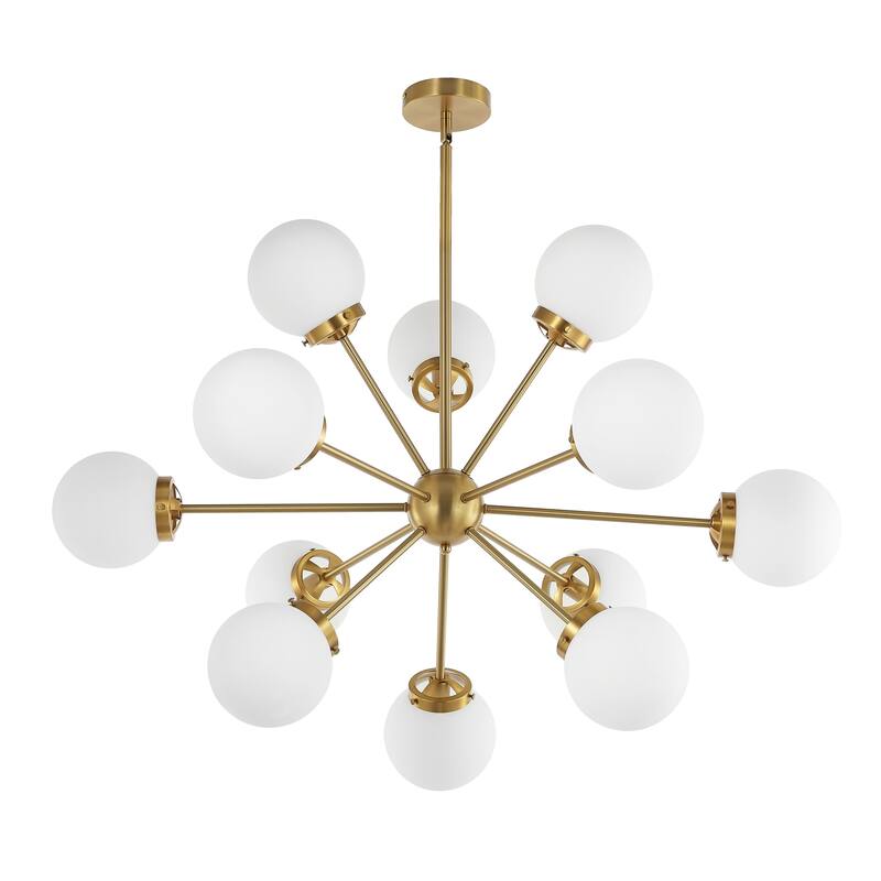 GetLedel 12-Light Modern Sputnik Sphere Chandelier with Glass Globe Shades