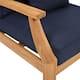 SAFAVIEH Couture Freida Wood Patio Arm Chair - 31.4" W x 35.6" L x 32.6" H - 31"W x 36"D x 33"H