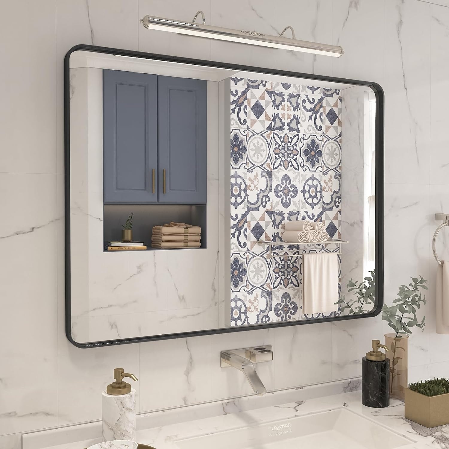 Aluminum alloy Framed Tempered Glass Wall Decor Vanity Bathroom Mirror