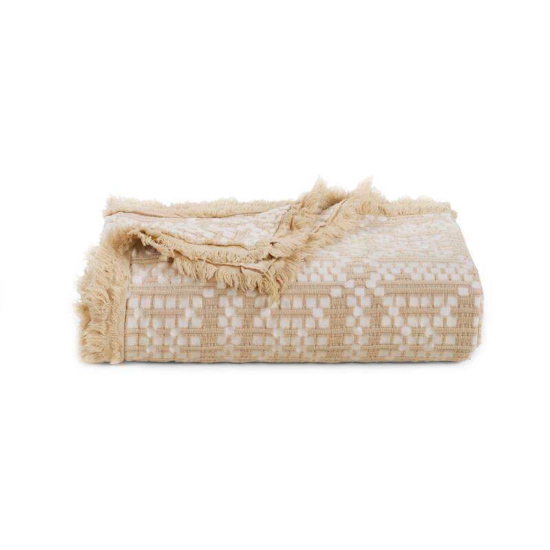 Garment Washed Oversize Grid Throw from Your Lifestyle by Donna Sharp - 68" x 76" - Oatmeal