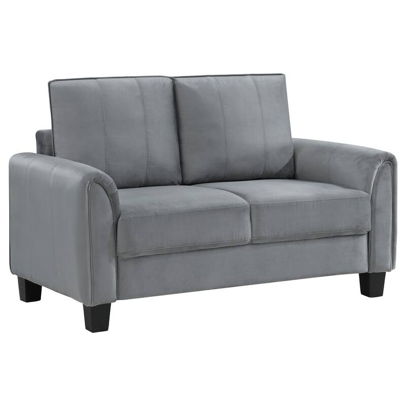 Davis Traditional Upholstered Rolled Arm Sofa Grey