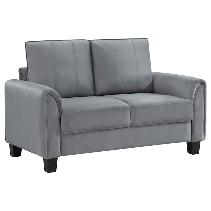 Davis Upholstered Rolled Arm Loveseat Grey - Grey
