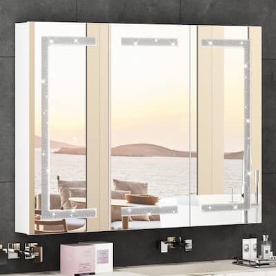 LED Lighted Bathroom Cabinet with Touch Sensor and Anti-Fog Feature