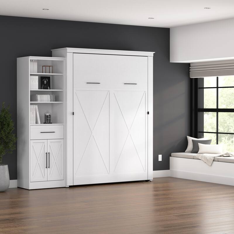 Key West Queen Murphy Bed with Wardrobe (94W) by Bestar