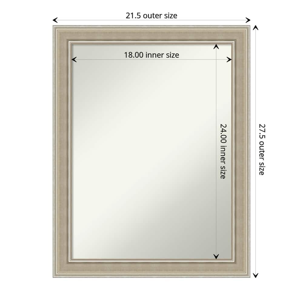 Mezzo Silver Non-Beveled Wood Framed Wall Mirror - Mezzo Silver