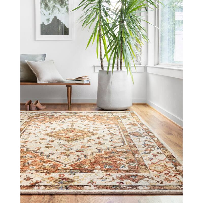 Alexander Home Karrie Hand-hooked Bordered Wool Area Rug