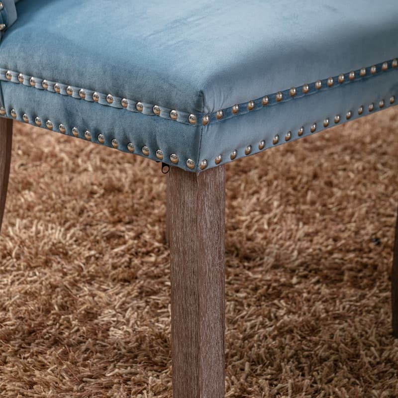 Modern/Contemporary Velvet Dining Chair with Solid Wood Legs（Set of 2）