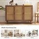 preview thumbnail 39 of 55, Filippo Traditional Rattan 3-Door Sideboard Cabinet by HULALA HOME