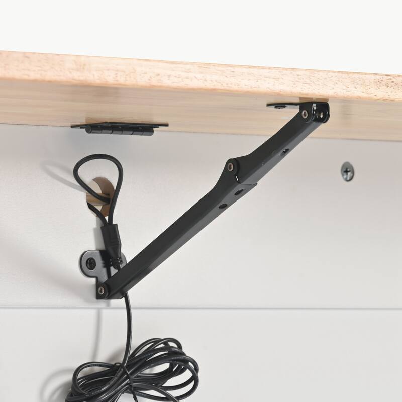 Large Kitchen Island Cart with an Adjustable Shelf and 2 Drawers