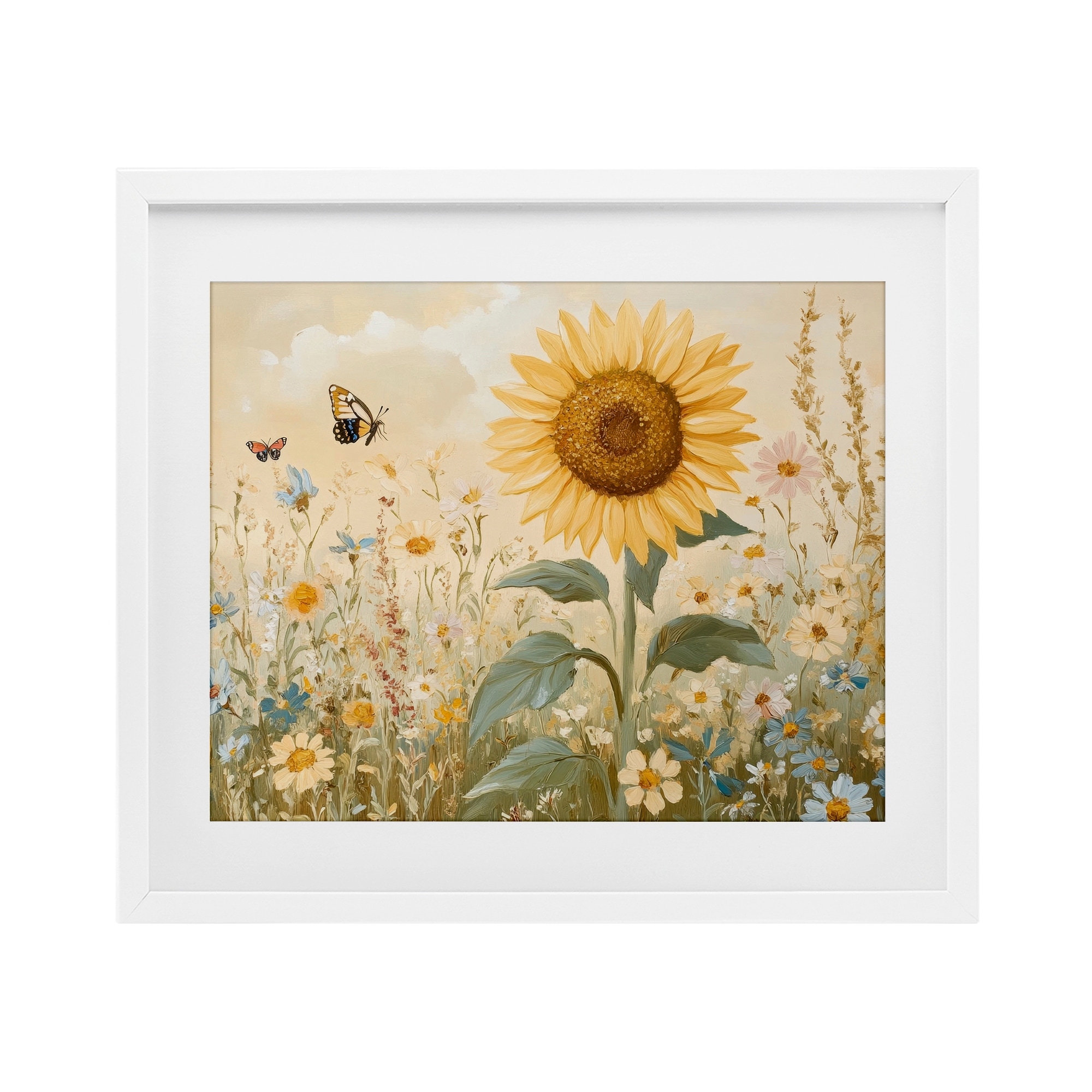 Stupell Sunflower Wonder Floral Meadow Under Glass Framed Design By Petal Prints Design
