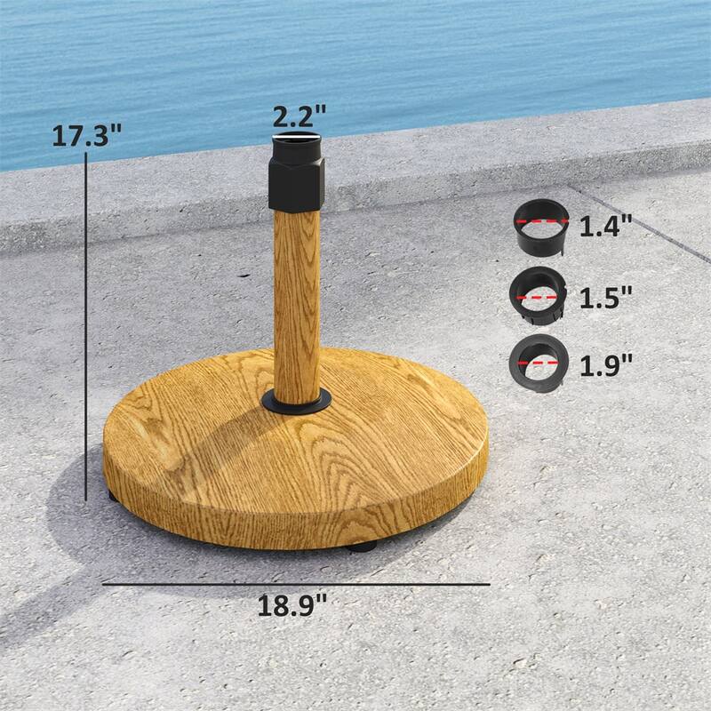 Outsunny Concrete-Filled Metal Umbrella Base, Distressed Yellow, Adjustable Pads, Supports Poles - Φ18.9" x 17.3" H