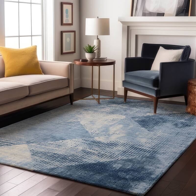 Premium Washable Super Soft Vintage Geo Mayfield Rug - Sky - 3' x 5'