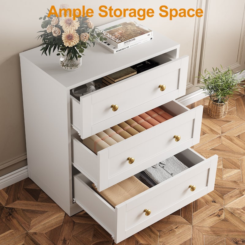 Modern Night Stand Set of 2 with 3 Drawers