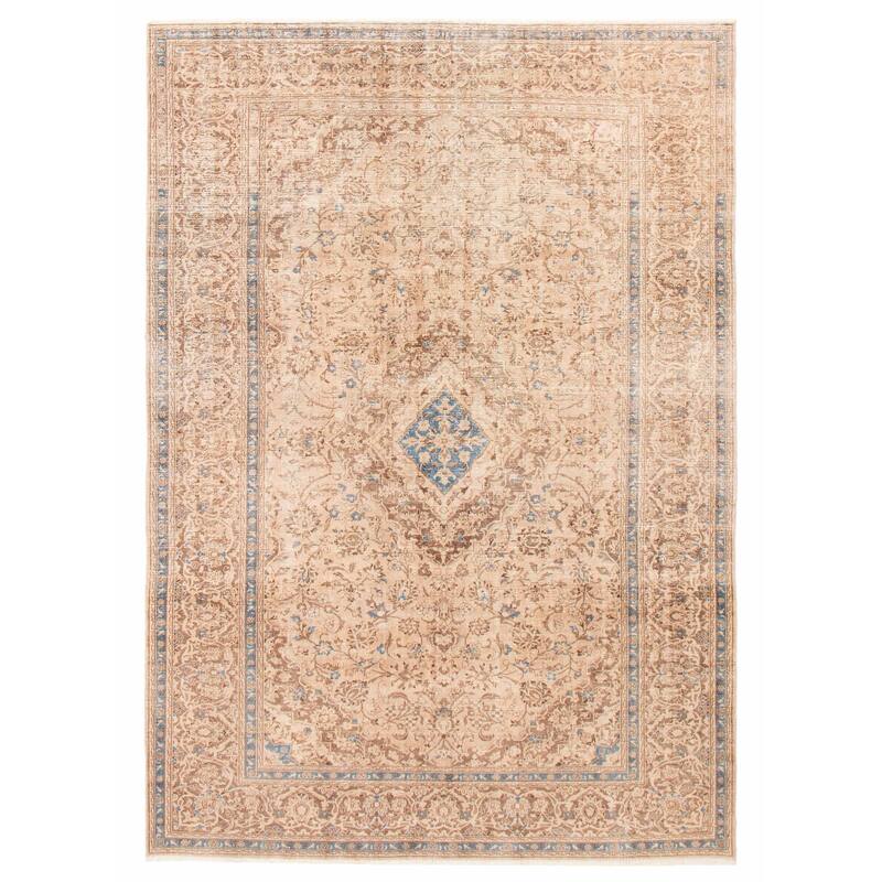 ECARPETGALLERY Hand-knotted Antalya Vintage Khaki Wool Rug - 8'2 x 11'7 - Light Khaki - 8'2 x 11'7