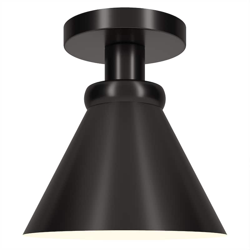 Zeno 8.5" Semi Flush Mount with Metal Shade