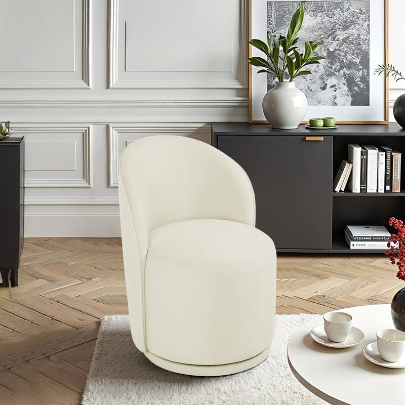 Modern Armless 360-Degree Swivel Dining Chair Barrel Chair