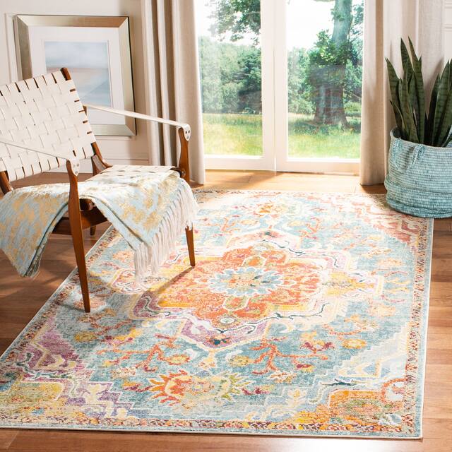 SAFAVIEH Crystal Floretta Vintage Boho Medallion Rug - 3' x 5' - Orange/Teal
