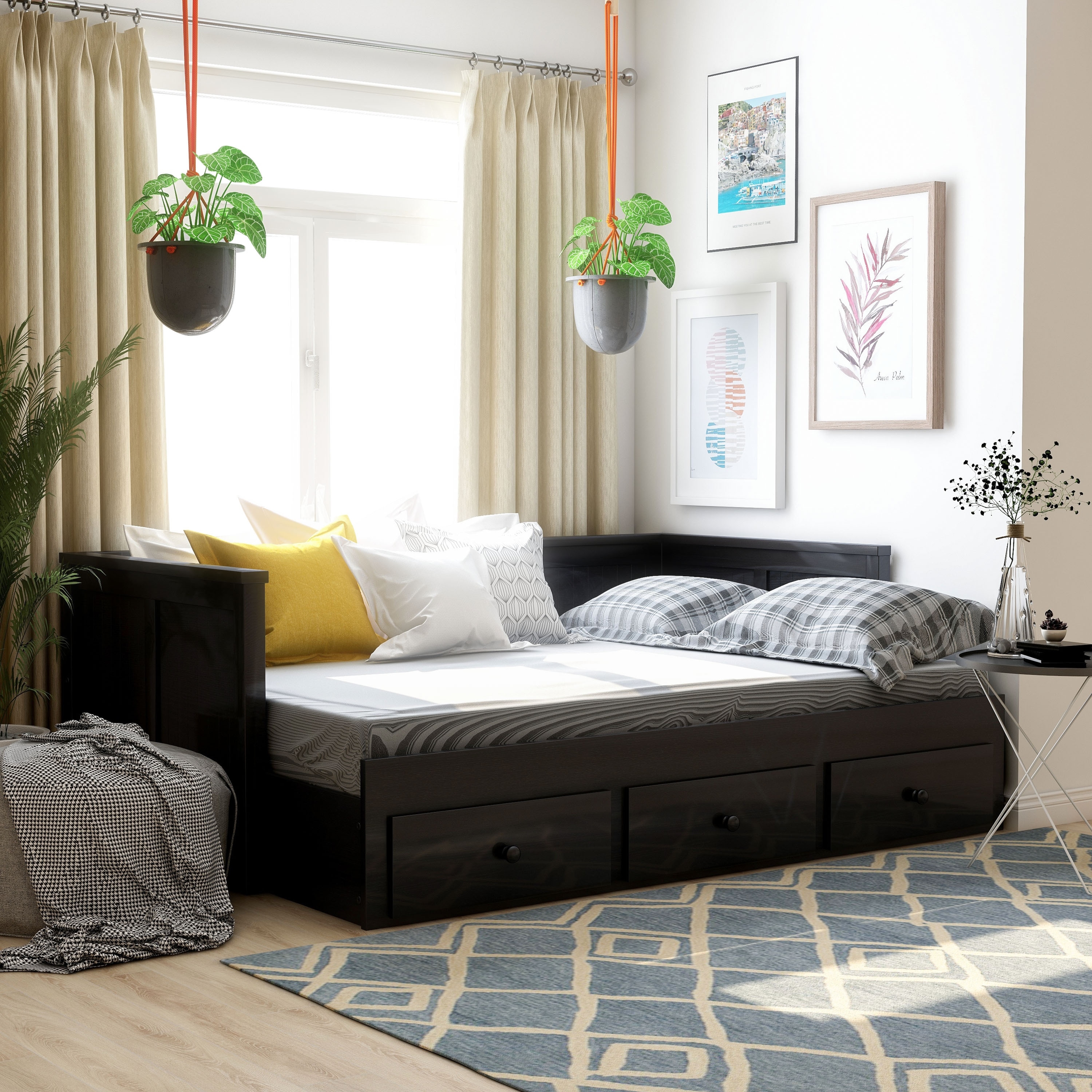 Furniture of america daja cottage shop full solid wood storage daybed