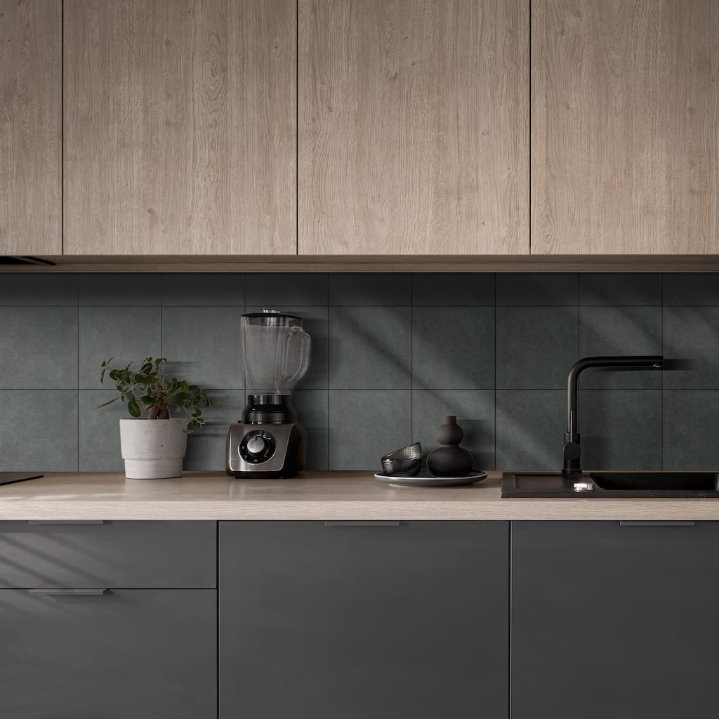 Merola Tile Twenties Black 7-3/4" x 7-3/4" Ceramic Floor and Wall Tile