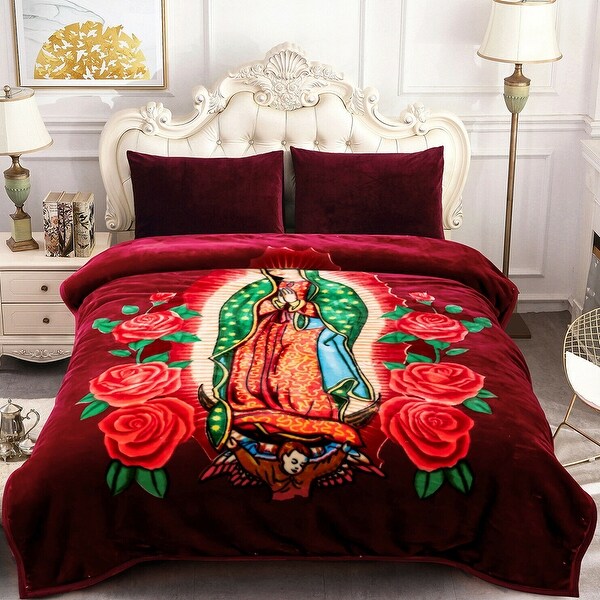 Animal Thick Heavy Winter Warm Soft Mink Blanket Queen Virgin Mary