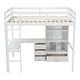 preview thumbnail 26 of 24, Multifunctional Full Loft Wood Kids Bed with Desk,Built-in Ladder,Desk,Storage Shelves and Drawers,Guardrails