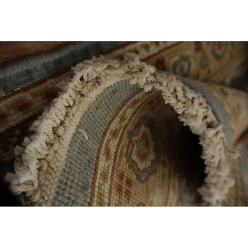 Hand Knotted Oriental 100% Wool Carpet Traditional Floral Navy Blue & Blues Ziegler Area Rug - 3' 10'' X 2' 0''