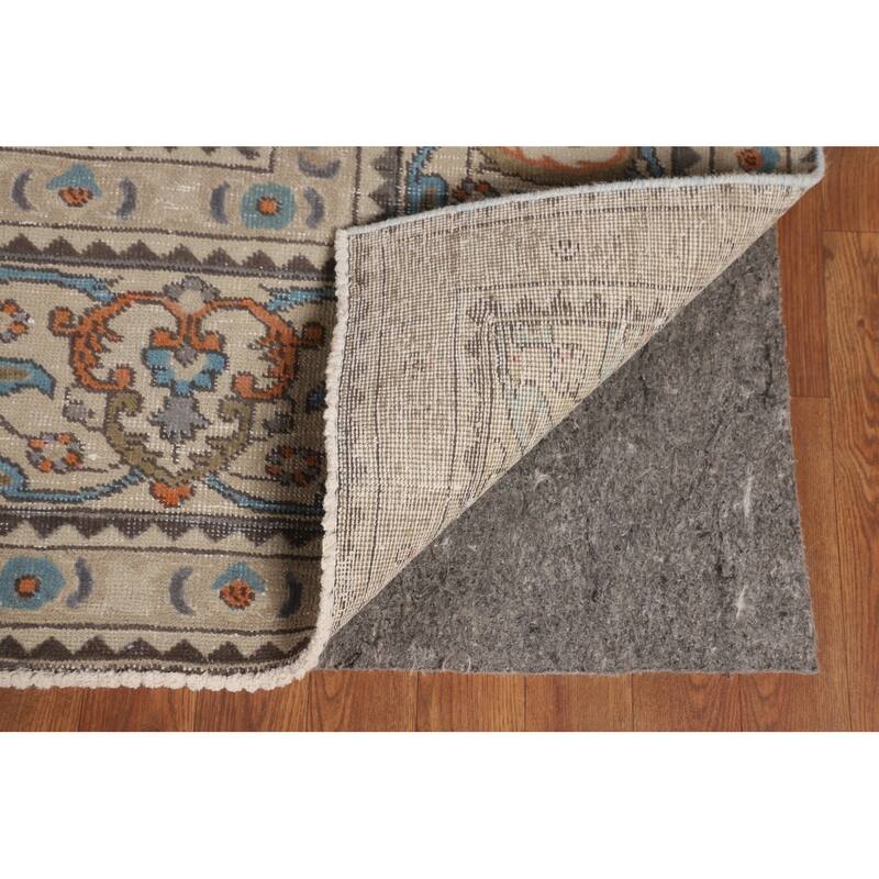 Tabriz Persian Vintage Area Rug Hand-Knotted Bedroom Wool Carpet - 10'0" x 12'8"