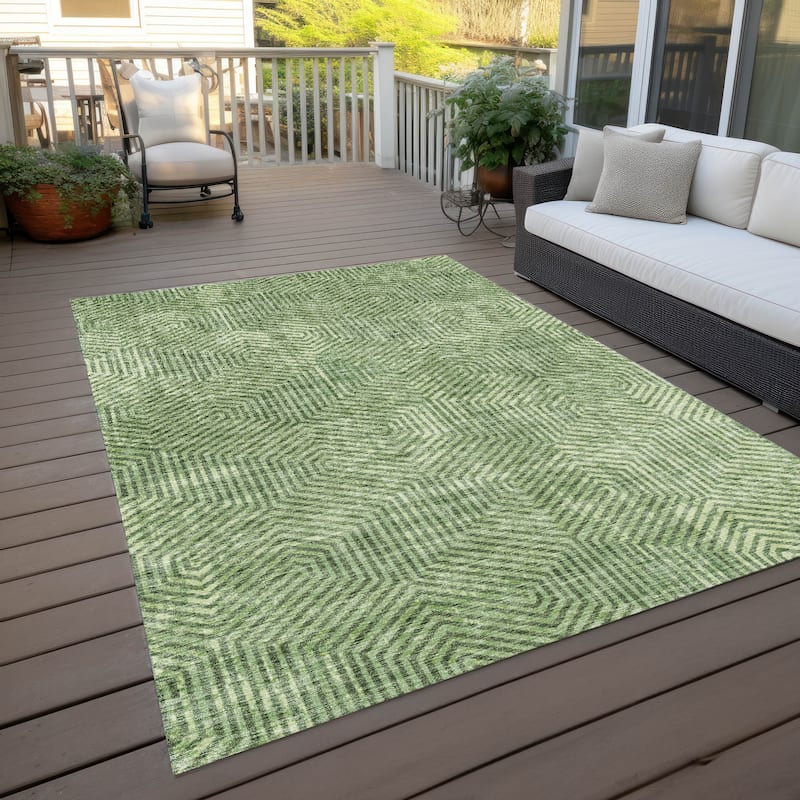 Machine Washable Indoor/ Outdoor Chantille Contemporary Maze Rug