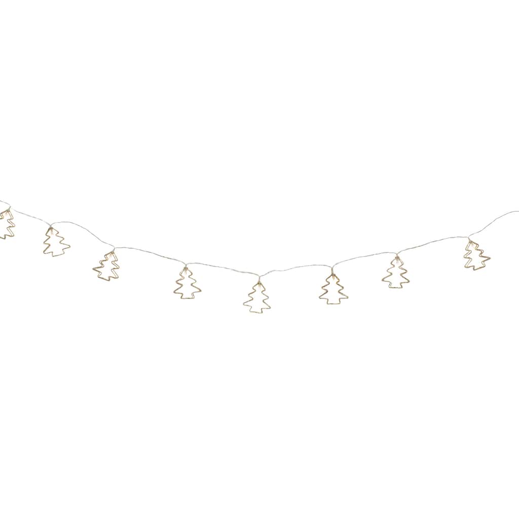 4' LED Lighted B/O Gold Wire Mini Tree Christmas Garland - Warm White Lights