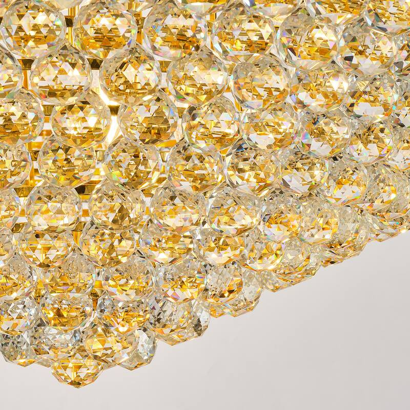 32-Inch Crystal Chandelier, 27-Light Ceiling Light with LED Bulbs - N/A