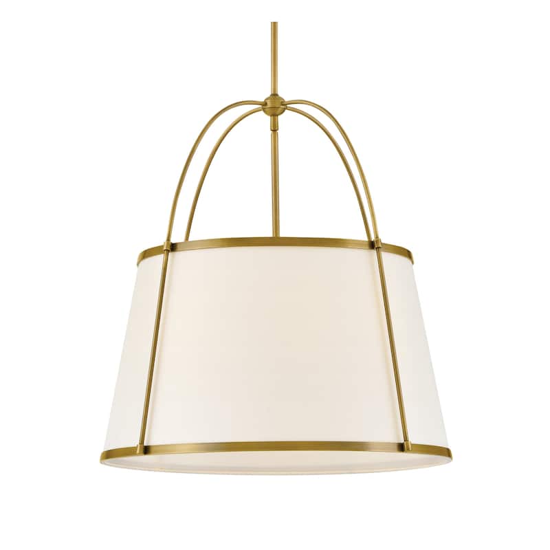 Hinkley Lighting Clarke 4 Light 25" Wide Pendant - Lacquered Dark Brass / Off-White